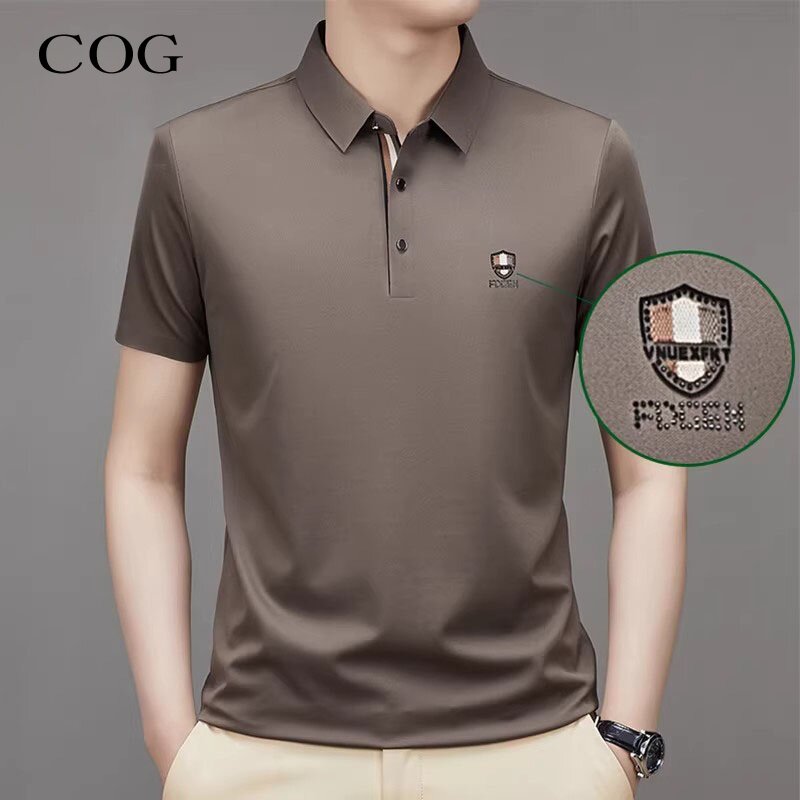 桑蚕丝男士polo衫2026新款夏季短袖t恤商务休闲弹力透气薄款上衣
