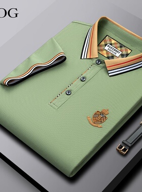 桑蚕丝短袖t恤男2026夏季新款商务休闲薄款体恤衫翻领polo衫上衣