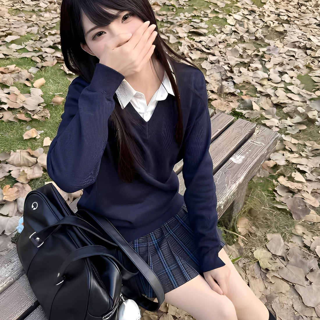 日系制服纯色毛衣女秋冬学院风V领针织衫套头长袖上衣内搭外套