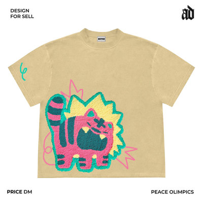 Mottled斑驳 只做美式复古重磅小众设计师ins风卡通印花涂鸦短袖