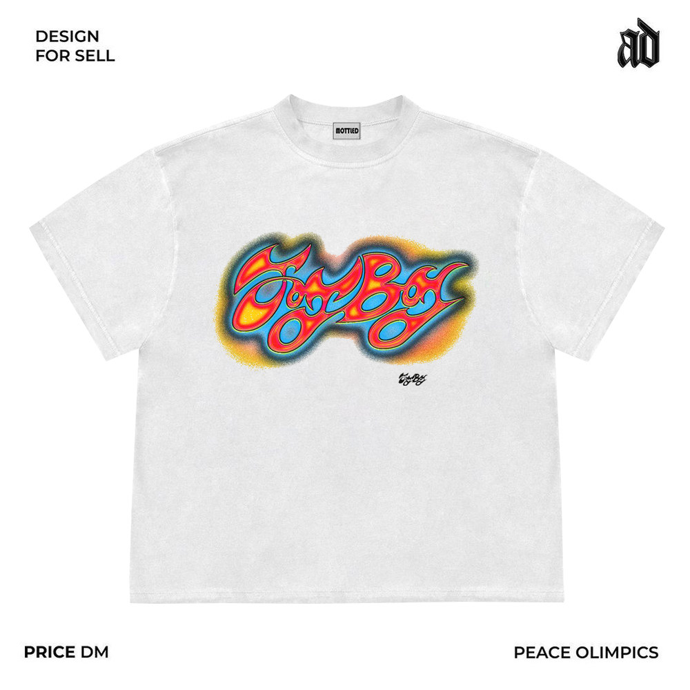 Mottled斑驳 美式复古重磅250克卡通涂鸦美式高街小众设计感短袖