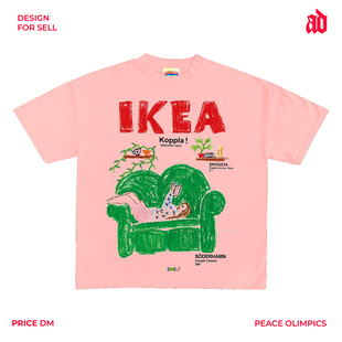 潮流情侣款 艺术感治愈家居图案T恤慵懒街头风个性 230G轻薄正肩款