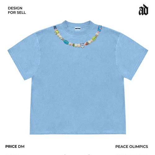 Mottled斑驳 重磅小领口！y2k高街辣妹甜酷短袖T恤小众宽松潮流