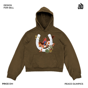 厚重感！亚文化版型！牛仔很忙复古小众视觉系街头连帽卫衣小马