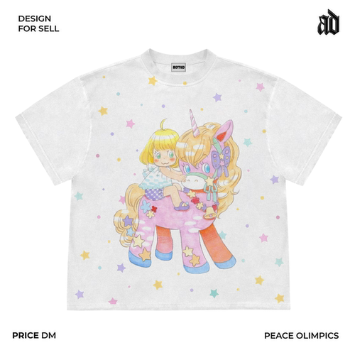 美式260G重磅！甜心可爱少女洛可可小众多巴胺搭配短袖T恤宽松