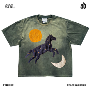 Mottled斑驳！ 原创艺术家贴布！美式复古remake手工短袖T恤立体