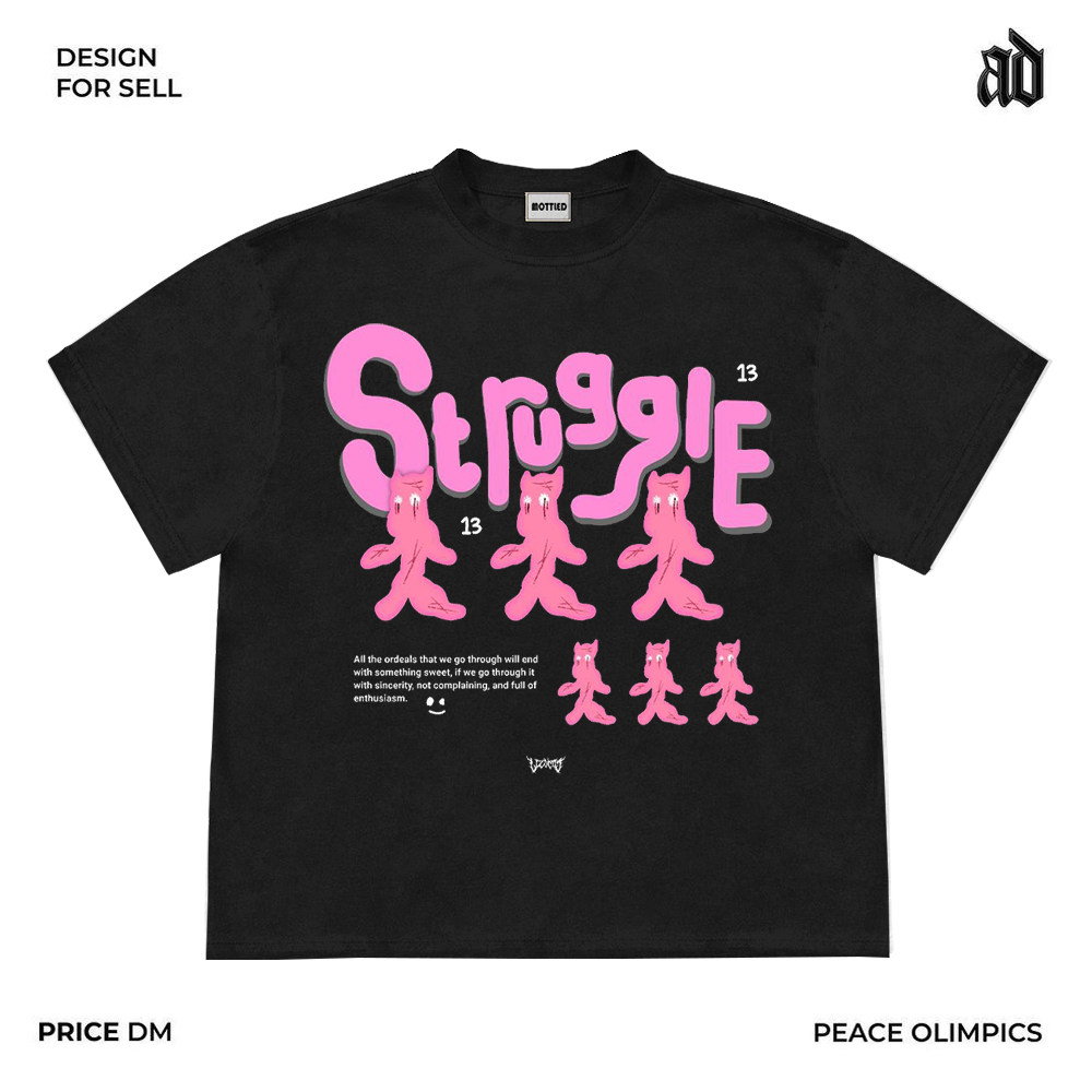 MOTTLED MOTTLED AMERICAN RETRO HEAVY 250G FUN HEAVY SWEET COOL CARTOON GRAFFITI SHORT SLEEVE T-SHIRT