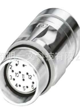 1620075公制连接器Phoenix圆形连接器插座12芯 电缆安装 焊接