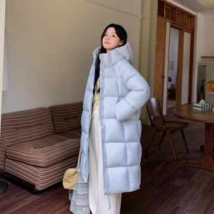 连帽宽松冬季 羽绒服女韩版 保暖外套 云朵泡芙长款 90白鸭绒2025新款