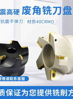 75度数控废角刀盘RAP400R-200端面加工中心1604刀片副角铣刀盘100