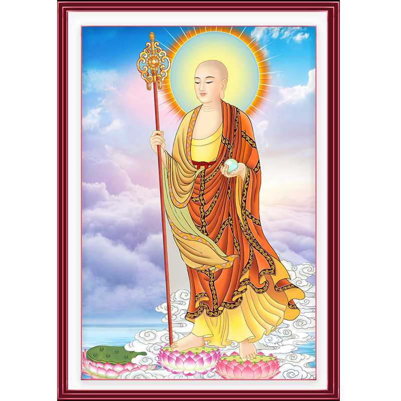 南无地藏王菩佛画像挂画菩萨像地藏王卷轴高清佛像佛堂家用本愿经