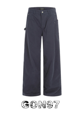 GON97 美式复古阔腿直筒牛仔裤男女宽松休闲小众cleanfit工装长裤