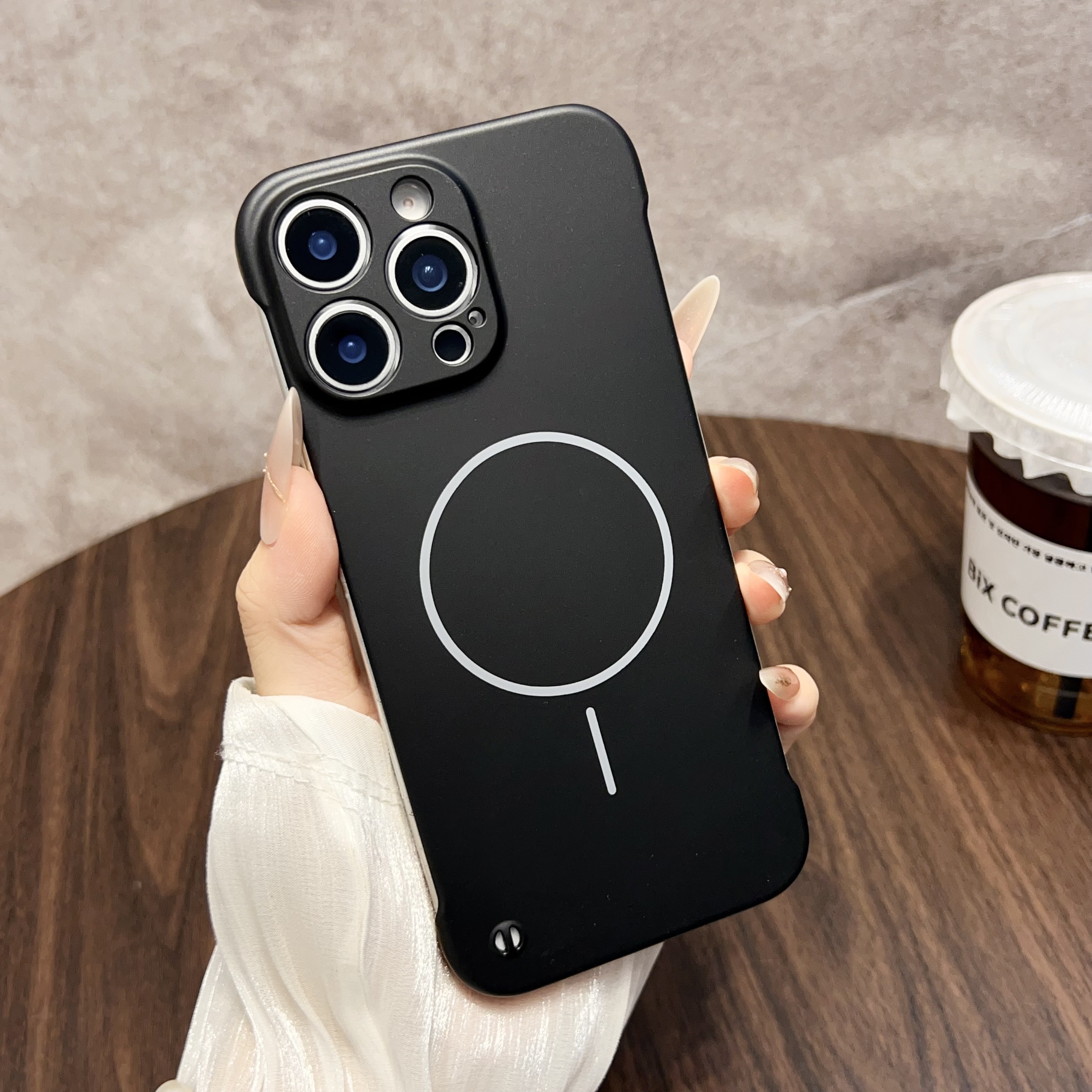 适用苹果16promax手机壳iPhone15pro超薄金属漆14新款13保护套ip12无边框Magsafe磁吸无线充ip11高级感外壳