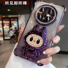 拉布布支架适用华为mate70手机壳新款mate60pro可爱女生50e带补妆镜子40pro保护套huawei透明硅胶防摔软外壳