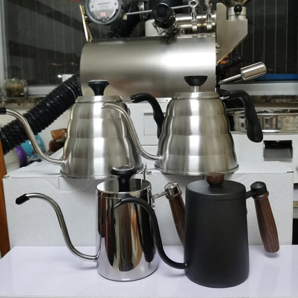咖啡器具胡桃木手冲壶1.2L 304不锈钢水壶细口细嘴咖啡壶云朵壶