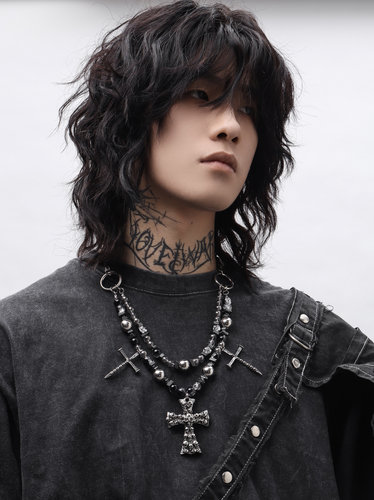 LOVEISWAR【骷髅废墟】原创设计朋克风y2k高级串珠重工手作项链