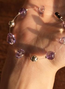 大仙的串儿天然紫水晶手链小众