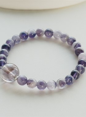 天然紫水晶手链招财上岸手串