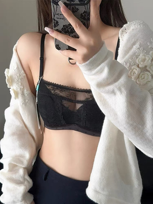 梧桐花开文胸性感蕾丝美背超薄抹胸水晶杯大胸显小内衣HN24640