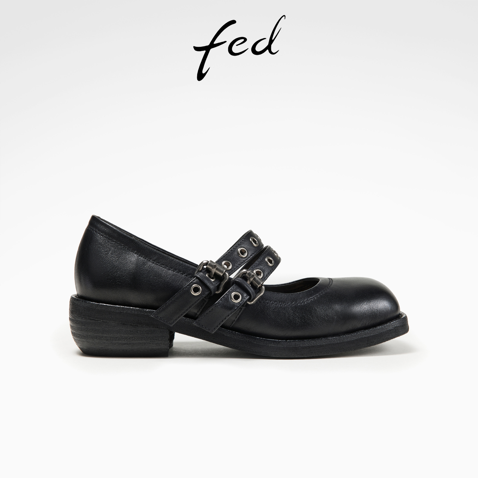 【水洗马皮】fed方头小皮鞋春季新款女鞋玛丽珍鞋女款D1128-ZF095