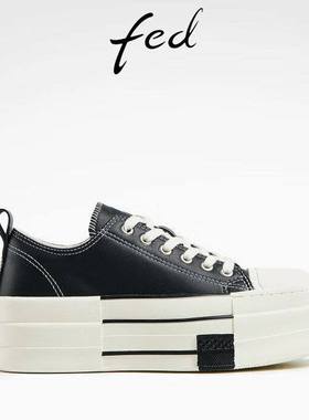 FED松糕厚底鞋女春季新款女鞋黑色休闲鞋低帮板鞋女款D0122-ZC262