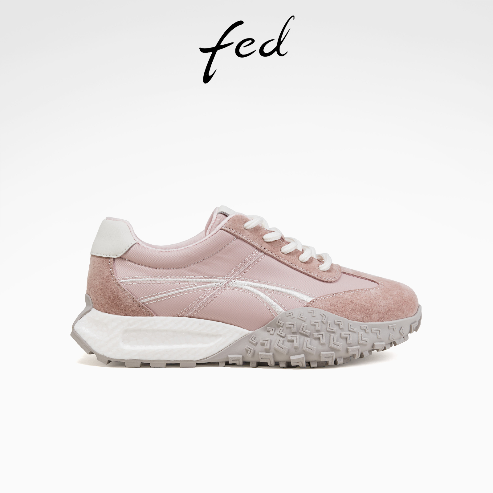 fed增高厚底鞋夏季新款女鞋粉色德训鞋运动阿甘鞋女S0414-ZCB618