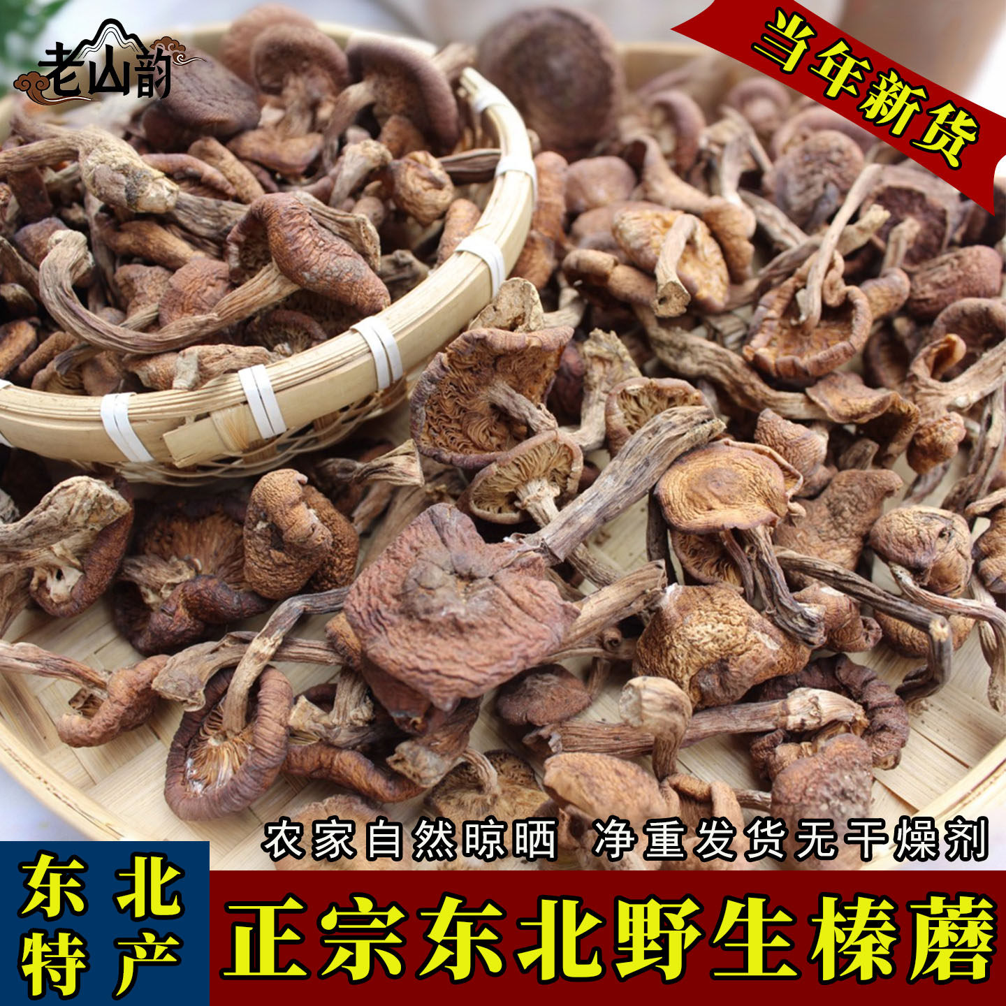 东北纯野生榛蘑特级干货蘑菇黑龙江特产小鸡炖蘑菇长白山黑蘑菇干