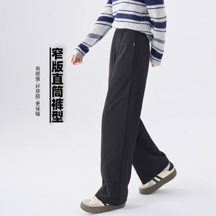 鹅绒阔腿裤冬女装新保暖加厚宽松防风窄版直筒阔腿羽绒裤子