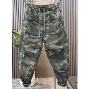 秋冬束脚裤 2025新款 拉链口袋男士 潮牌美式 纯色简约宽松百搭休闲裤