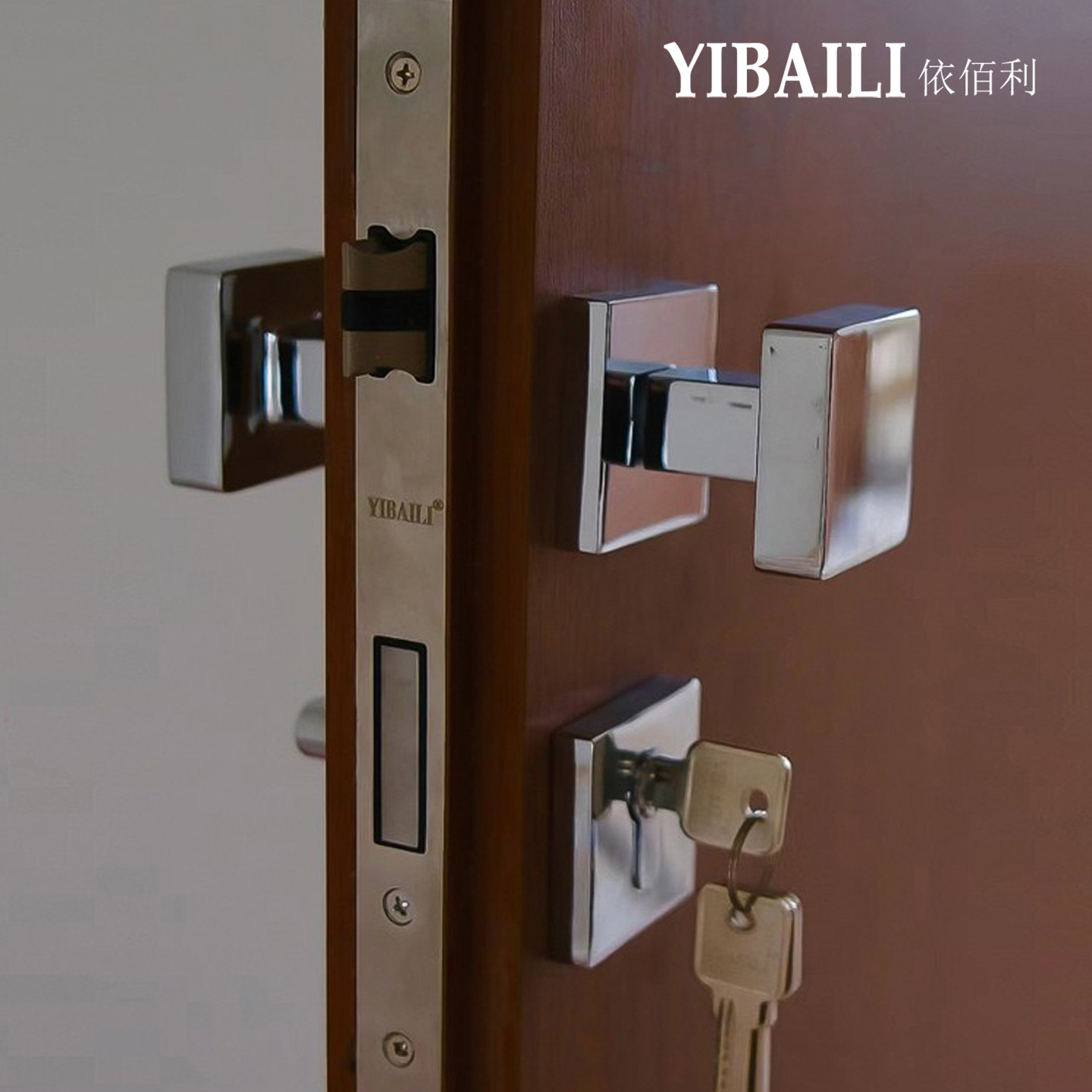 依佰利法式复古宋式美学中古风仿古简约轻奢方形室内卧室磁吸门锁