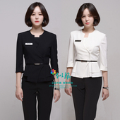 韩版 裙前台整形医院顾问服 修身 美容院工作服商场销售导购职业套装