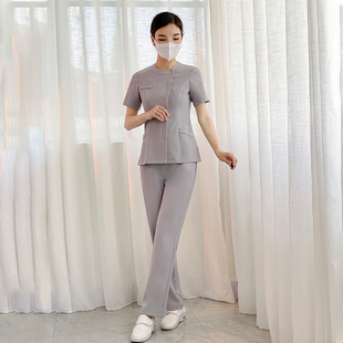 美容院工作服女医美护理美容师分体套装牙科药店护士服短袖技师服