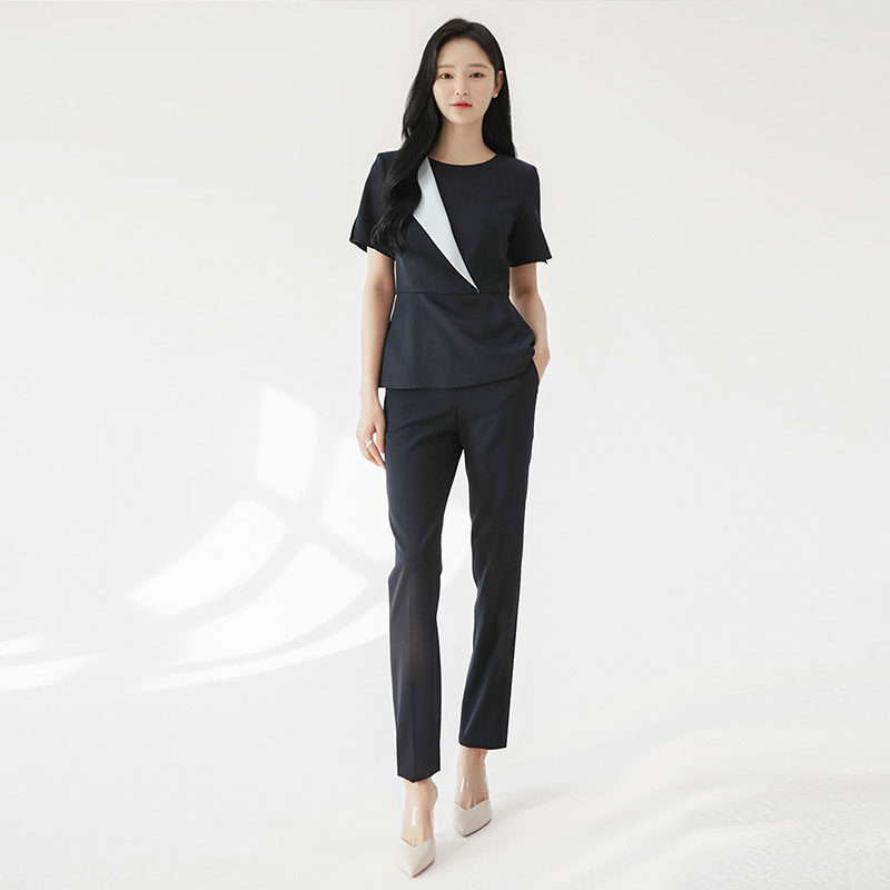 NEW KOREAN BEAUTICIAN OVERALLS WOMENS APRICOT BEAUTY AND HEALTH CLUB SPA TECHNICIAN UNIFORM SET SHORT-SLEEVED HAN FAN