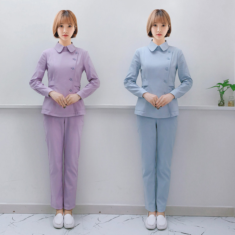 NEW AUTUMN AND WINTER NURSE UNIFORMS SPLIT SUITS NURSE UNIFORMS FEMALE CONFINEMENT CLOTHES DENTAL DENTISTS PHARMACY SHOPPING GUIDE UNIFORMS