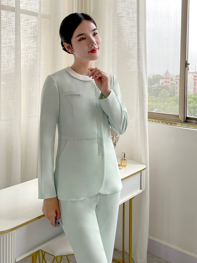 KOREAN-STYLE BEAUTICIAN NURSING WOMEN SPRING AND AUTUMN BEAUTY SALON CONFINEMENT CENTER UNIFORM DENTAL HOSPITAL SPLIT NURSE UNIFORM LONG SLEEVE