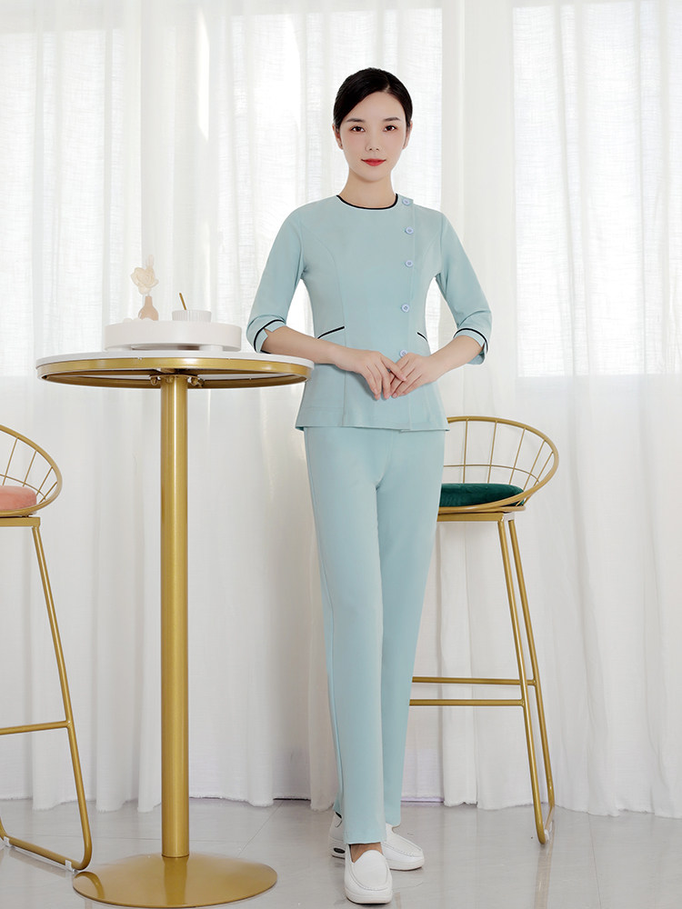 기술자 봄과 가을 여성 7부 소매 새로운 스타일의 미용사 헬스 클럽 발 마사지 발 목욕 고급 미용실 유니폼