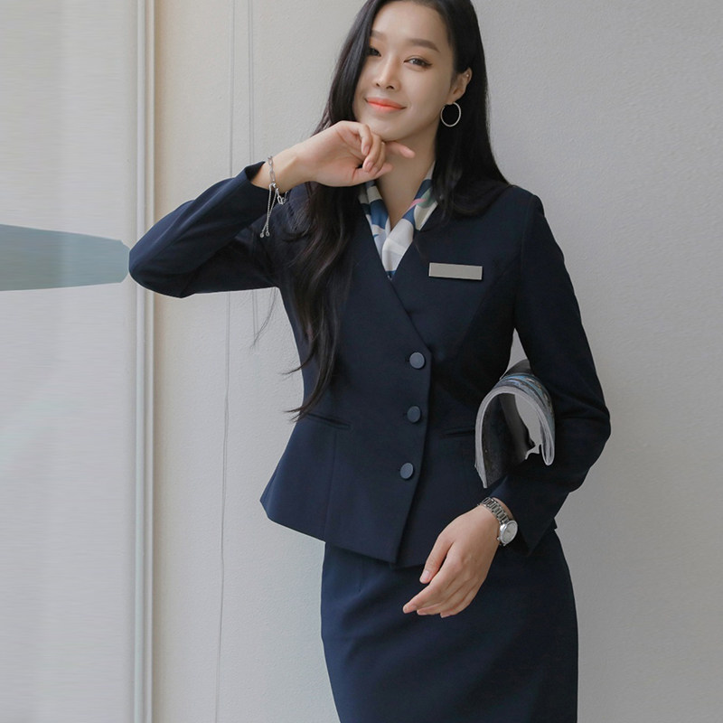 KOREAN SUIT SUIT FEMALE AUTUMN AND WINTER HOTEL FRONT DESK MANAGER STORE MANAGER PROFESSIONAL SUIT TEMPERAMENT JEWELRY STORE WORK CLOTHES