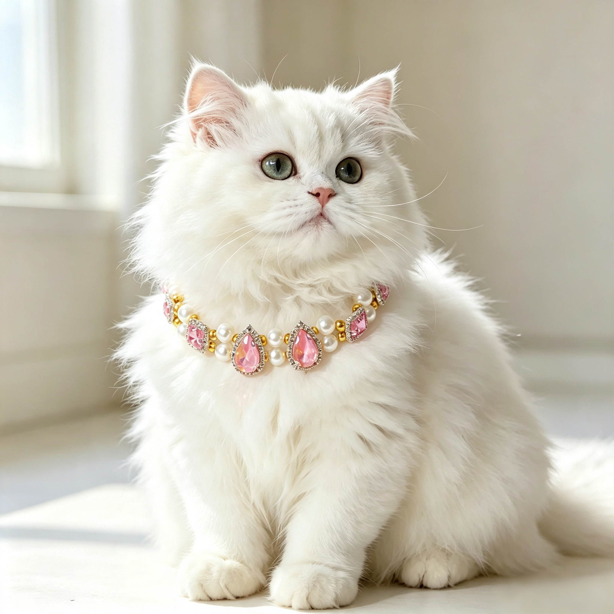 宠物水晶镶钻项链猫咪饰品狗狗项圈贵气可爱颈链宝石挂饰