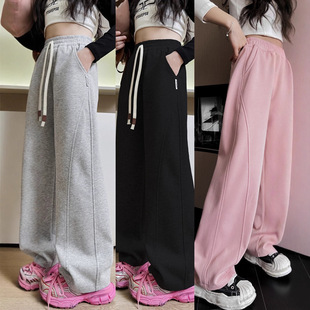 女童裤子时尚韩版洋气直筒运动裤女孩香蕉裤大童春秋装儿童阔腿裤