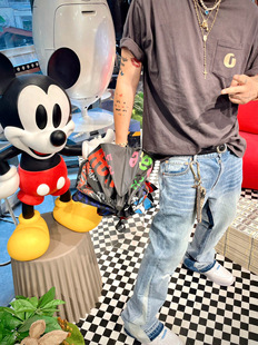 GD牛仔裤男女同款高品质宽松百搭高端定制潮牌美式复古喇叭裤水洗