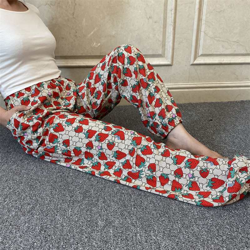 夏季人造棉女裤子纯棉绸哈伦裤薄款松紧腰大码胖mm绵绸休闲裤长裤