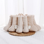 秋冬宝宝睡觉鞋 棉鞋 套 婴儿脚套加绒护脚套新生儿保暖鞋 加厚冬季