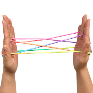 儿童翻花绳的花绳子专用绳弹力彩虹彩色绳小学生挑花绳编花绳玩具