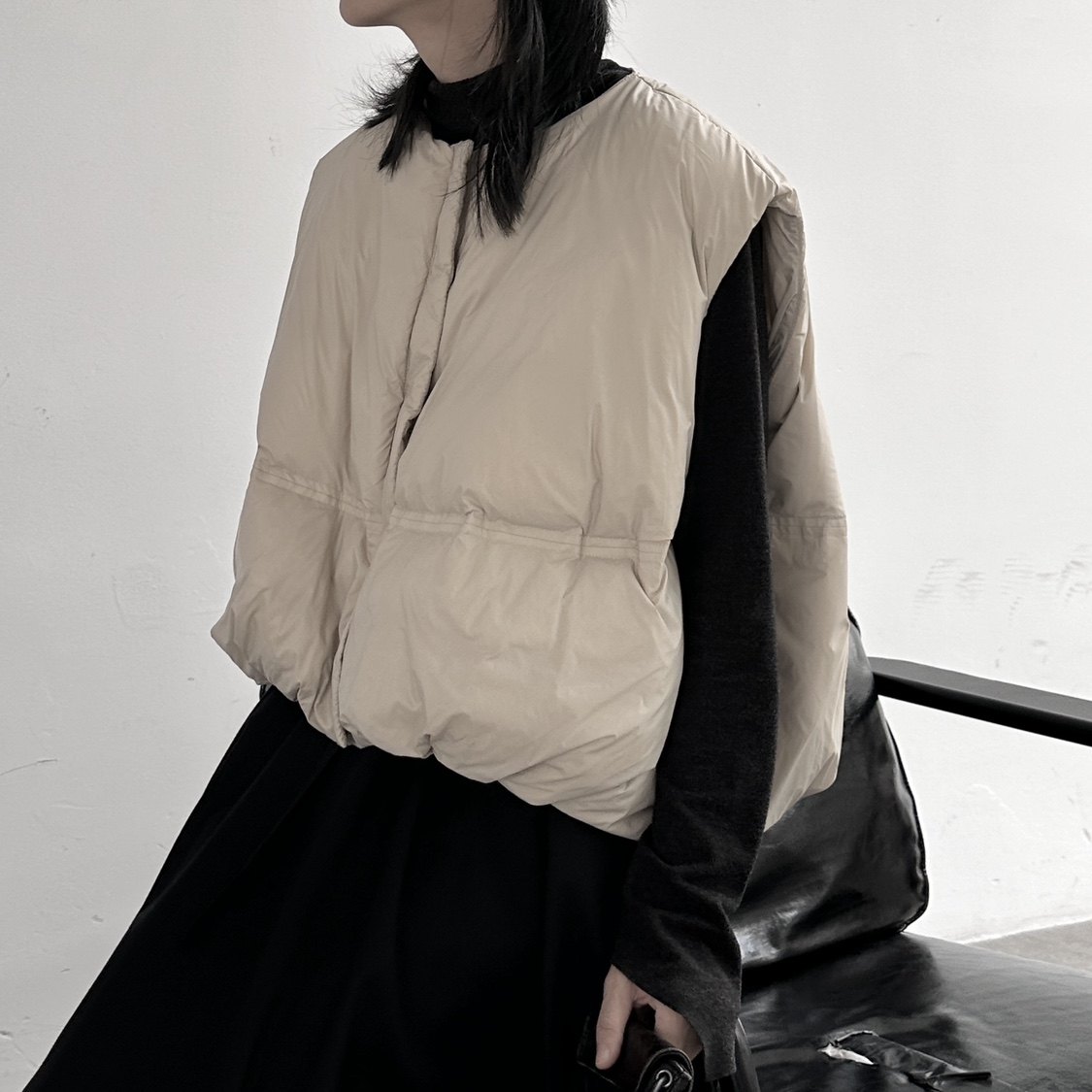 叁也自渡/风冬季南瓜羽绒服马甲女廓形保暖慵懒风外套潮图片