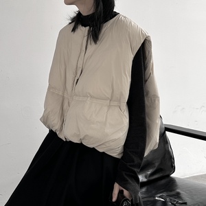 叁也自渡/风冬季南瓜羽绒服马甲女廓形保暖慵懒风外套潮图片