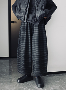 K013P85格子裤女加厚图片
