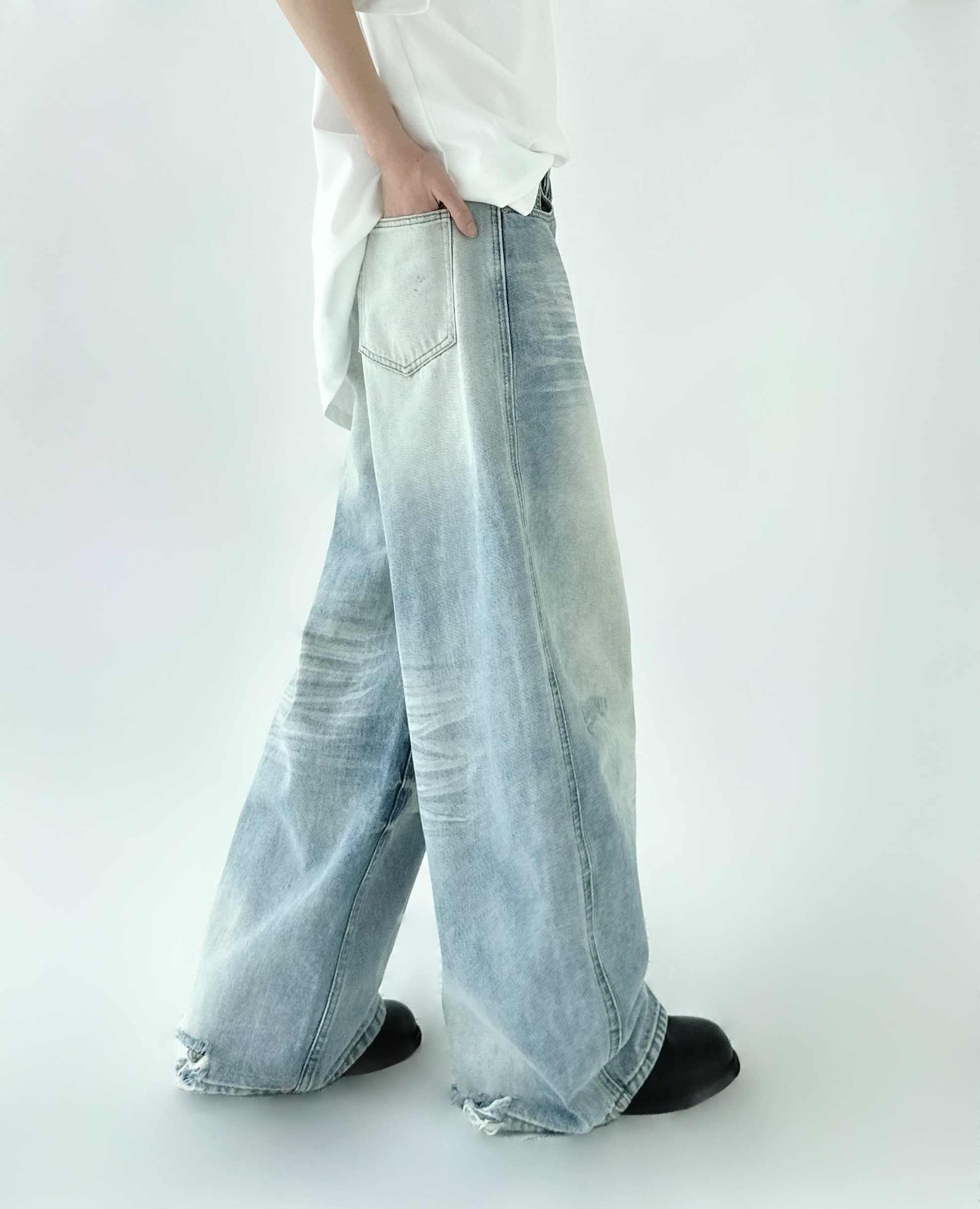 6001P105牛仔裤女拖地裤直筒宽松,男装牛仔裤,钱塘801（原钱塘901）