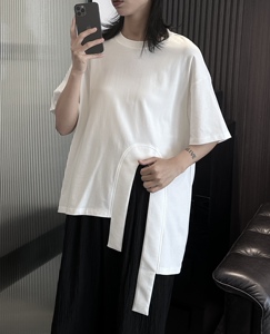 3079P50暗黑不对称设计款短袖图片