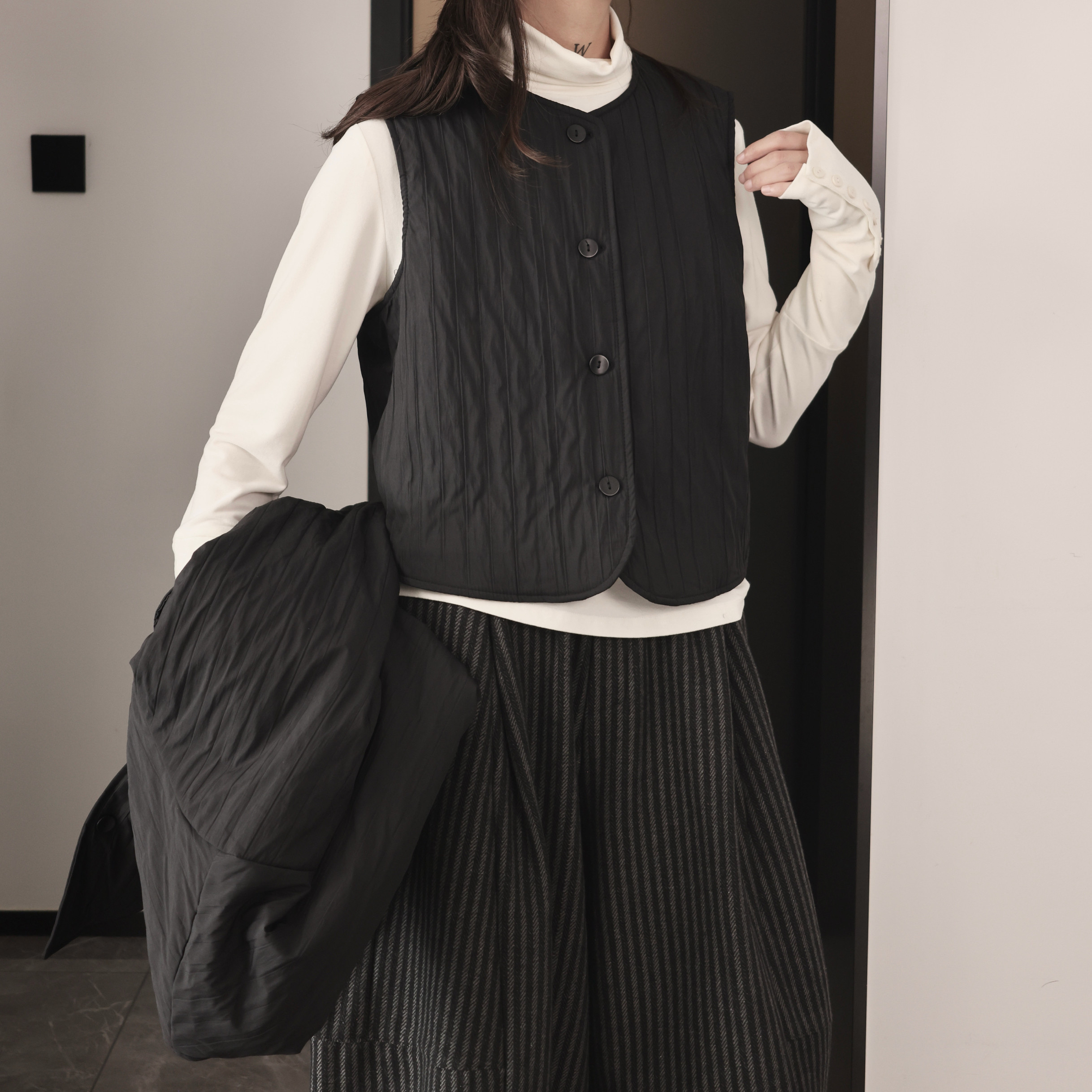 Ｍ007P75夹棉小马甲女简约，女装马甲，钱塘801（原钱塘901）