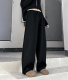 3138P75秋季韩系简约加绒裤休闲裤宽松显瘦长裤，女装休闲裤，钱塘801（原钱塘901）